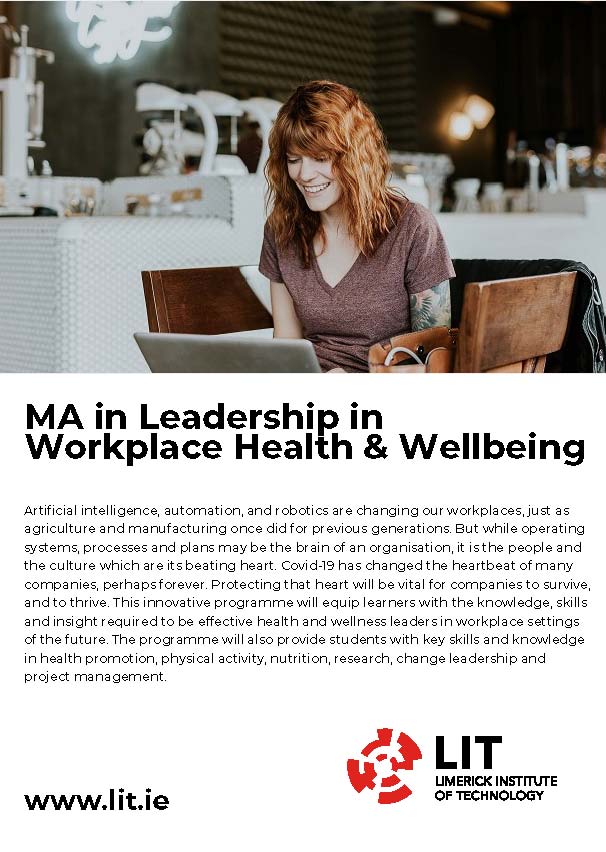 MA in Leadership in Workplace Health Wellbeing Page 1