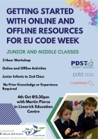 Getting Started with Online and Offline Resources for EU Code Week - Junior and Middle Classes 