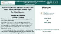 Primary - Introducing Trauma informed Practice – the stress factor getting the balance right  for School Leaders