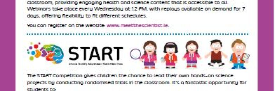 Exciting Science Opportunities for All Primary Schools – Meet the Scientist Webinar Series & The START Competition